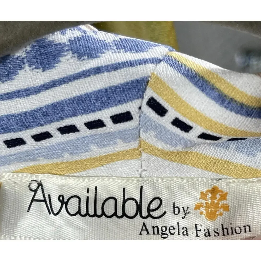 Available by Angela Fashion Women's Open Front Striped Long Sleeve Top Sz Medium - Picture 7 of 7